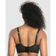 Charlotte Lightly Padded Wired Longline Bra-Black Dot