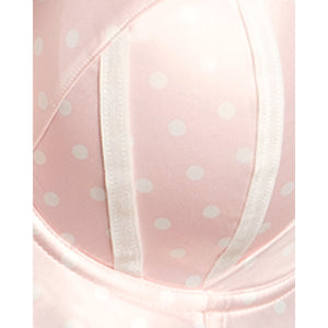 Charlotte Lightly Padded Wired Longline Bra-Petal Pink Dot