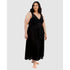 Plus Size Long Sleeveless Lace & Nylon Nightgown