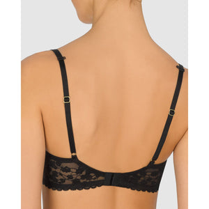 Cherry Blossom Convertible-to-Racerback Lace Plunge Bra Black