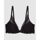 Feathers Lightly Padded Wired Plunge Bra Black