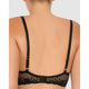 Feathers Lightly Padded Wired Plunge Bra Black