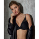 Feathers Lightly Padded Wired Plunge Bra Black