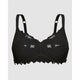 Coton d'Arum Organic Cotton Wirefree Lacy Bra-Black