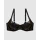 Statement Supportive Full Figure Wired Lace Bra Black/Cafe