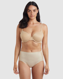 Light Shaping High Waist Everyday Shapewear Brief-Warm Beige