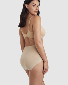 Light Shaping High Waist Everyday Shapewear Brief-Warm Beige