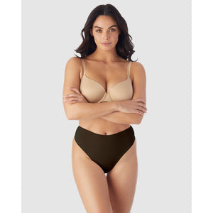 Light Shaping High Waist Everyday Shapewear Thong-Black