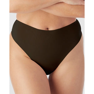 Light Shaping High Waist Everyday Shapewear Thong-Black