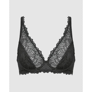 The Friday Sheer Recycled Lace Underwire Bra-Black