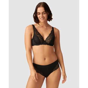 The Friday Sheer Recycled Lace Underwire Bra-Black