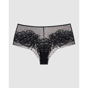 Flora Sheer Lace Hipster Girl Brief Black