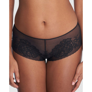 Flora Sheer Lace Hipster Girl Brief Black