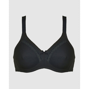 Wirefree Ribbed Pure Cotton Bra - Style Gallery