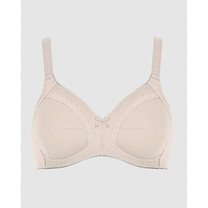 Wirefree Ribbed Pure Cotton Bra - Style Gallery