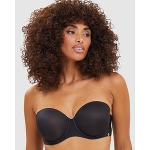 Unseen Bandeau Bra Wired Molded Foam Cup-Black/Blush