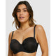 Unseen Bandeau Bra Wired Molded Foam Cup-Black/Blush