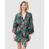 Lace Trim Printed Morning Robe