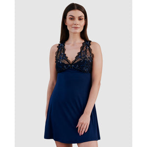 Short Viscose & Lace Nightie with Bust Support - Style Gallery