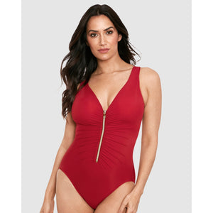 Razzle Dazzle Zipt Zip Front Shaping Swimsuit - Style Gallery