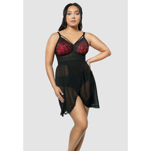 Mia Lace & Mesh Padded Full Bust Chemise - Style Gallery