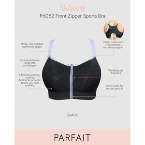 Wave Wirefree Zip Front Sports Bra - Style Gallery